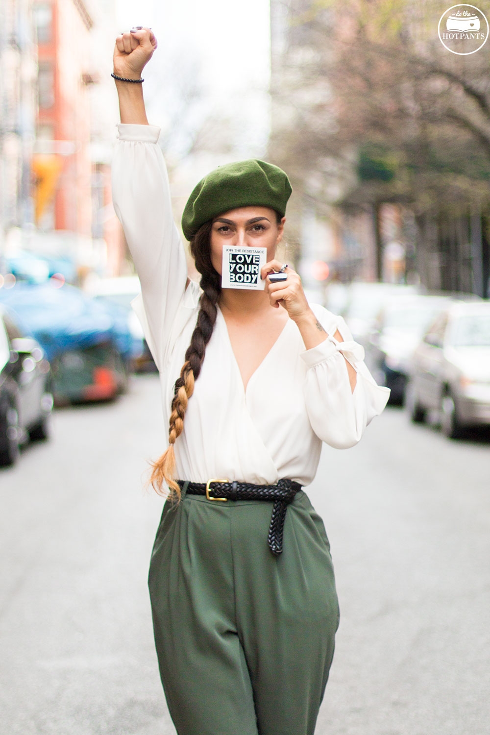 Long Hair Side Braid Green Beret Soldier Style