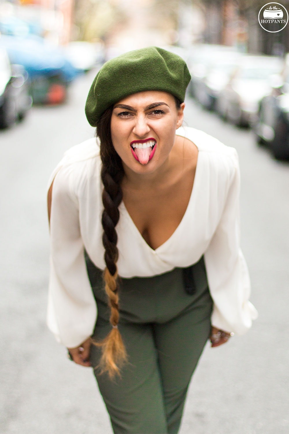 Long Hair Side Braid Green Beret Soldier Style