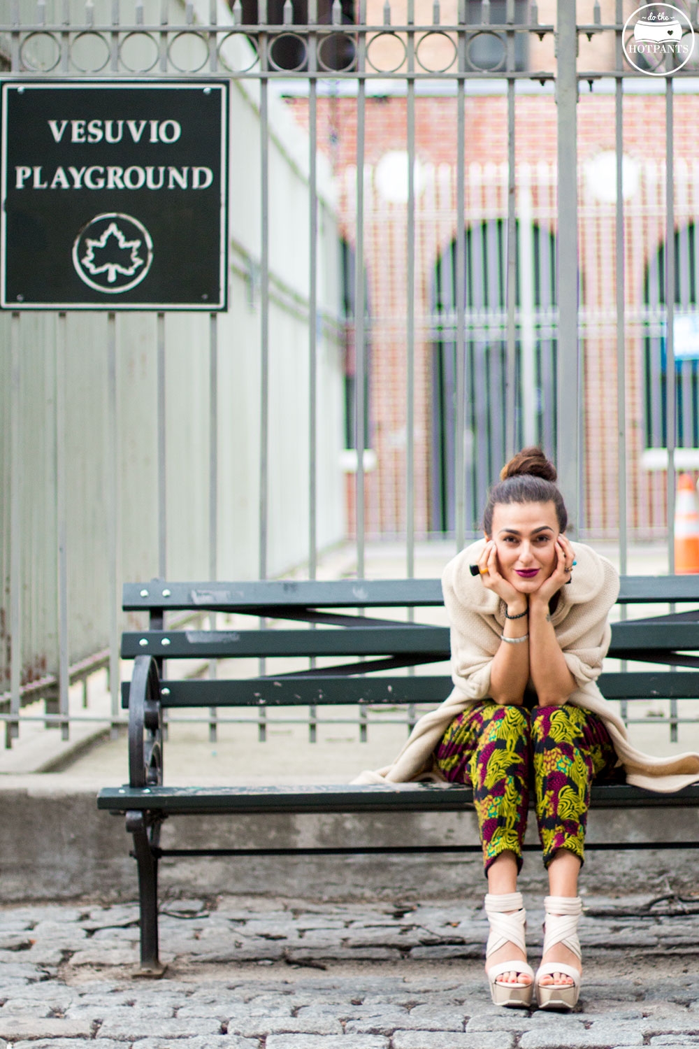 Purple Lipstick Long Hair Blogger Bun Updo Topknot Crop Top