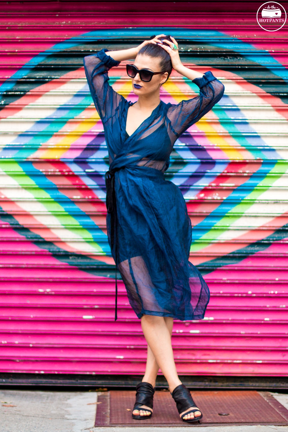 Do The Hotpants Dana Suchow Blue Lipstick Makeup Sheer Dress Fashion IMG_2780