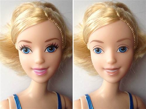 Barbie without makeup