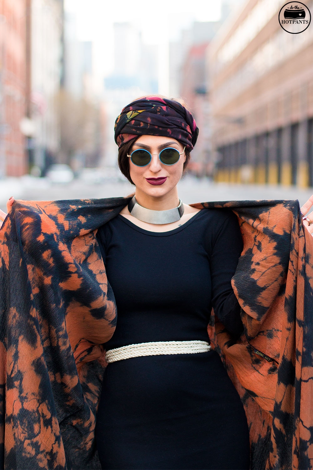 Do The Hotpants Dana Suchow Winter Fashion New York Streetstyle 2016 Tie Dye Hippy Outfit Turban Hijab IMG_6873