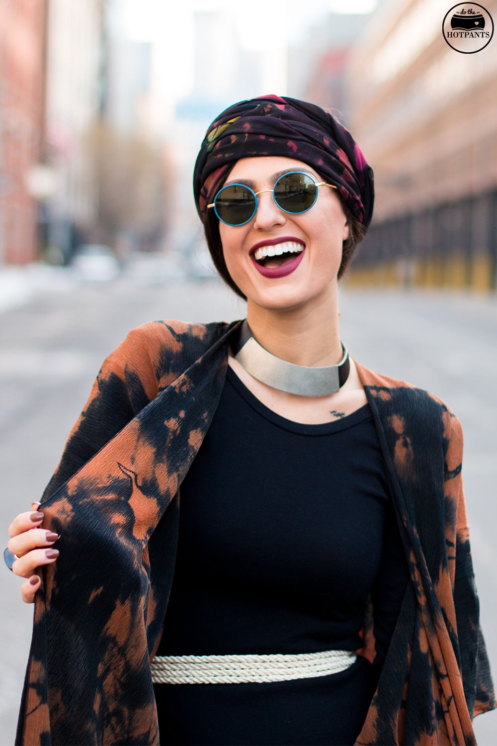 Do The Hotpants Dana Suchow Winter Fashion New York Streetstyle 2016 Tie Dye Hippy Outfit Turban Hijab IMG_6876