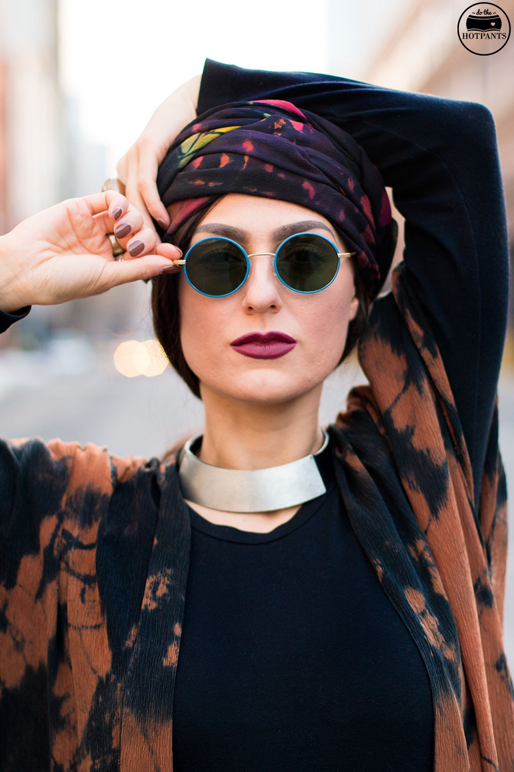 Do The Hotpants Dana Suchow Winter Fashion New York Streetstyle 2016 Tie Dye Hippy Outfit Turban Hijab IMG_6984