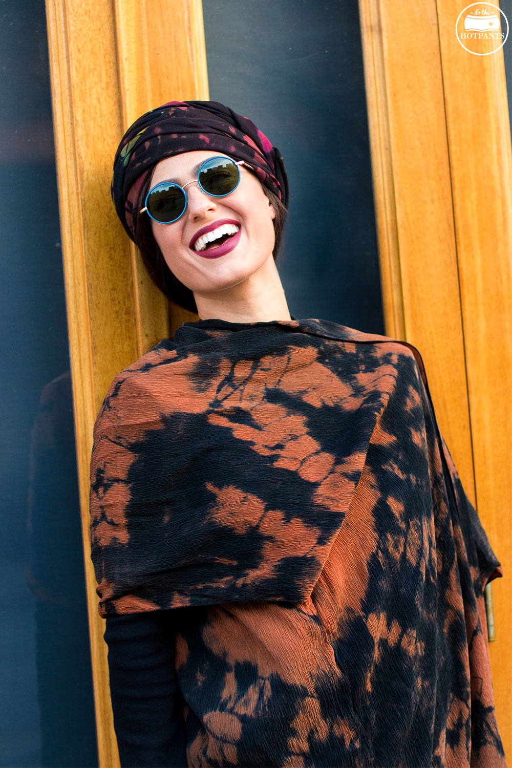 Do The Hotpants Dana Suchow Winter Fashion New York Streetstyle 2016 Tie Dye Hippy Outfit Turban Hijab IMG_7020