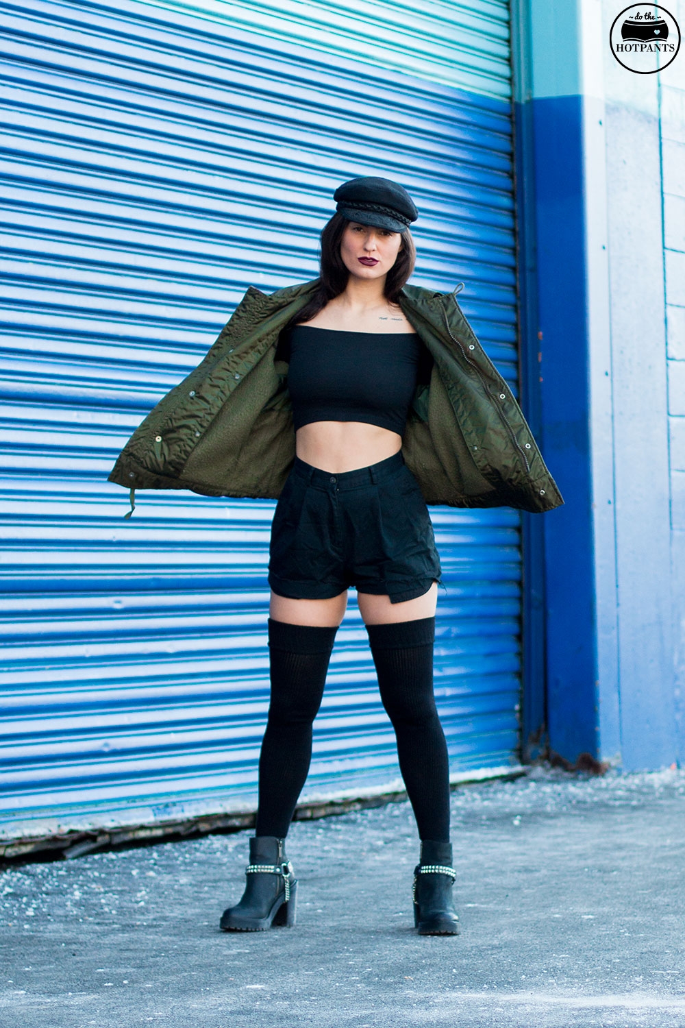 Do The Hotpants Dana Suchow Bomber Jacket Crop Top Thigh Highs Curvy Woman NYC Fashion IMG_7938