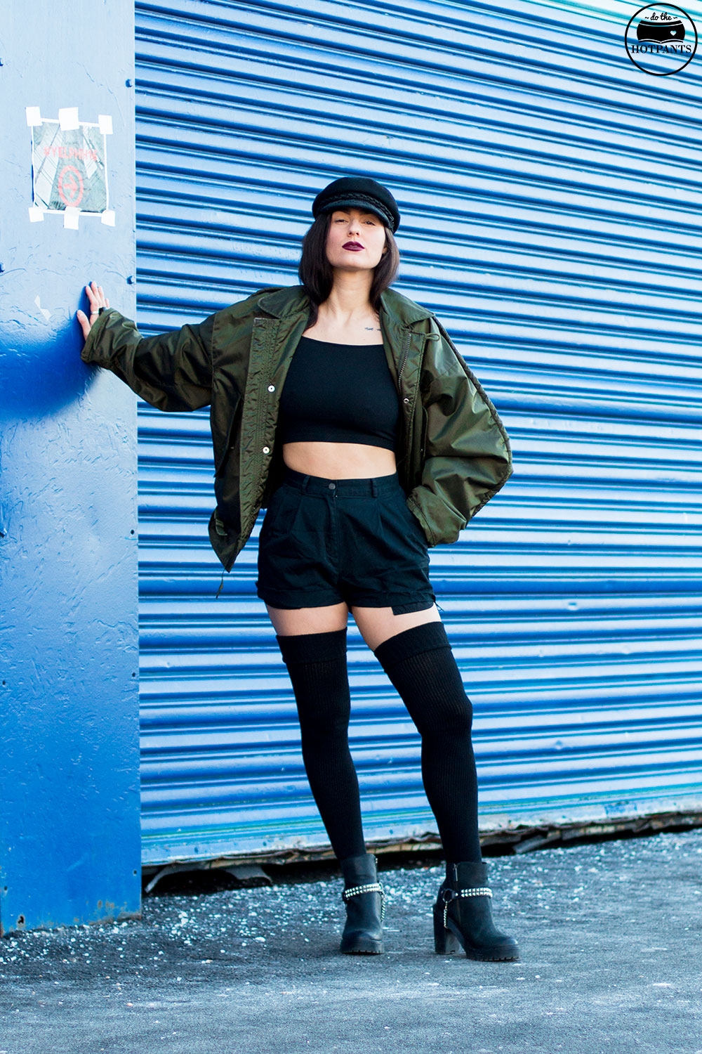 Do The Hotpants Dana Suchow Bomber Jacket Crop Top Thigh Highs Curvy Woman NYC Fashion IMG_7959