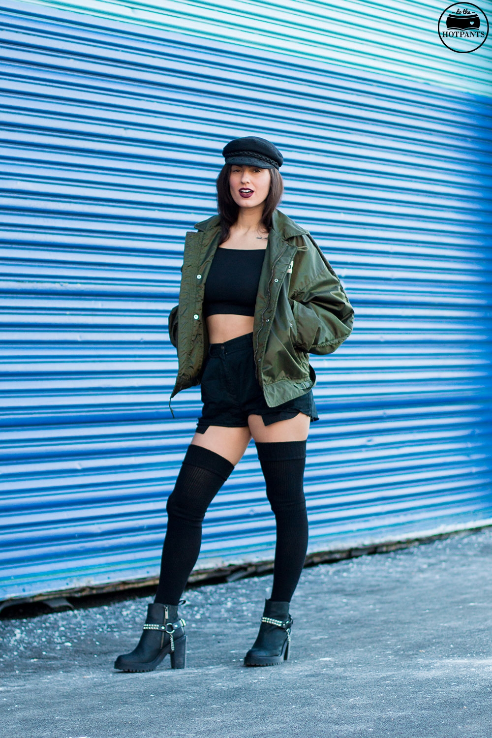 Do The Hotpants Dana Suchow Bomber Jacket Crop Top Thigh Highs Curvy Woman NYC Fashion IMG_8024