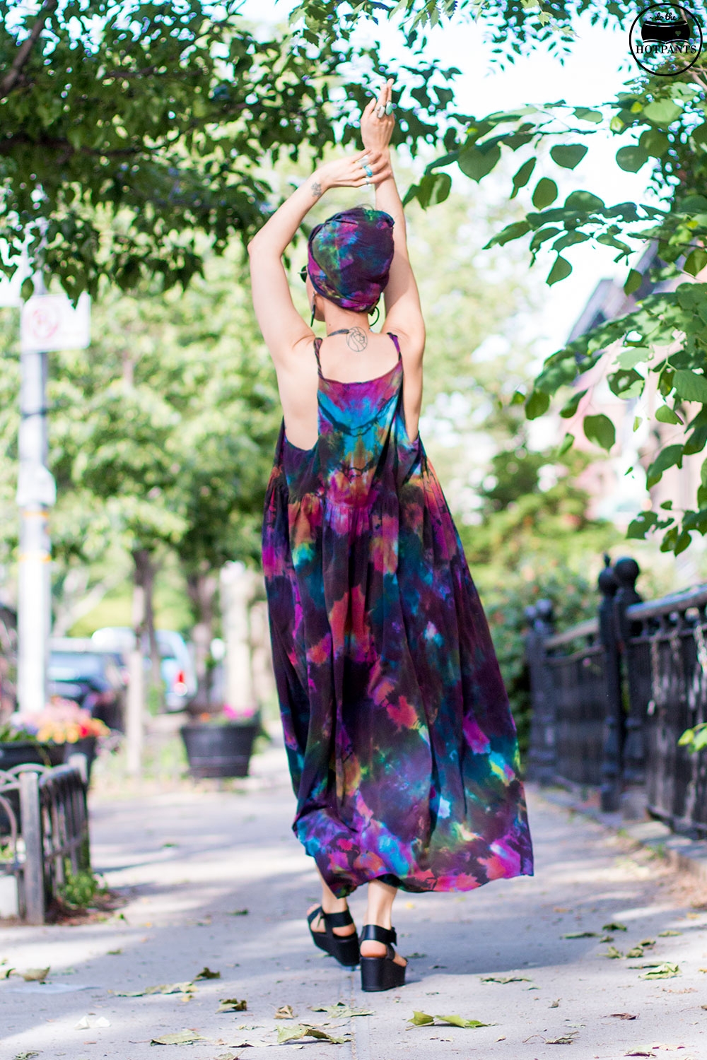 Do The Hotpants Dana Suchow Tie Dye Dress Maxi Flowy Summer Dress Tiedye Headwrap Turban Fashion IMG_9902