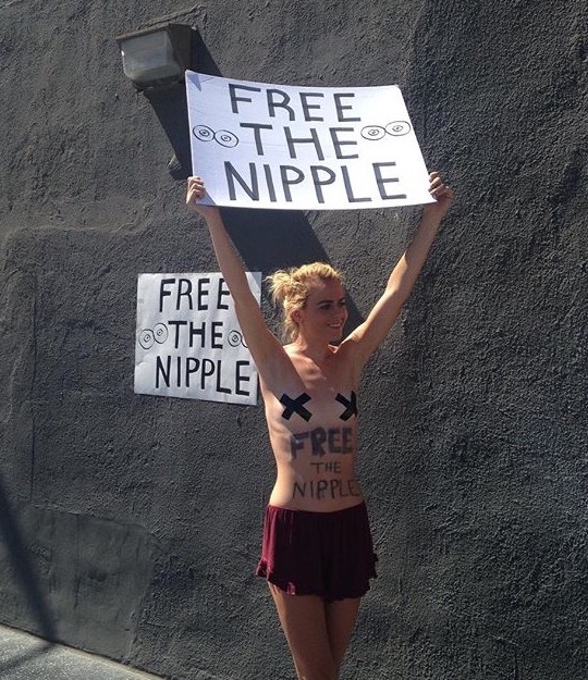 Free The Nipple Feminism Topless Women Protesting Feminist Feel The Bern Bernie Sanders 3